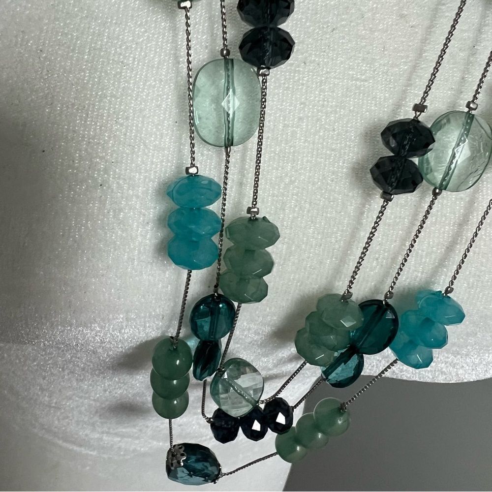 Multicolor Multistrand Beaded Station Necklace - image 3